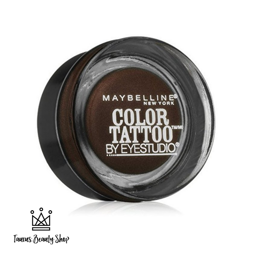 Crease resistant. Fade resistant. Waterproof. Introducing Maybelline's most longwearing eyeshadow yet! Color Tattoo Cream Eyeshadow Pots have super saturated payoff for up to 24 hour tattoo intensity. Seamlessly melts onto lids in one easy swipe. Waterproof formula resists fading or creasing for an all day look that you can set and forget.  Key Benefits: Mattes and shimmers Creamy formula Up to 24HR wear No crease or fade Waterproof