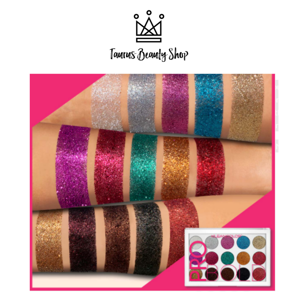 You CAN absolutely get enough of bling with Pro Bold Pressed Glitter Palette. It is packed with 15 deluxe sized pans of finely-milled pressed glitters. The super-concentrated, demi-pressed formula gives the glitter maximum sparkle. With self-adhering, adding an instant iridescent glam becomes a total breeze.  Dries quickly & stays put for long hours Wear alone or layer formula to build intensity Non sticky formula with minimal fallout Creamy-smooth texture *PRESSED GLITTERS ARE NOT INTENDED FOR USE AROUND T