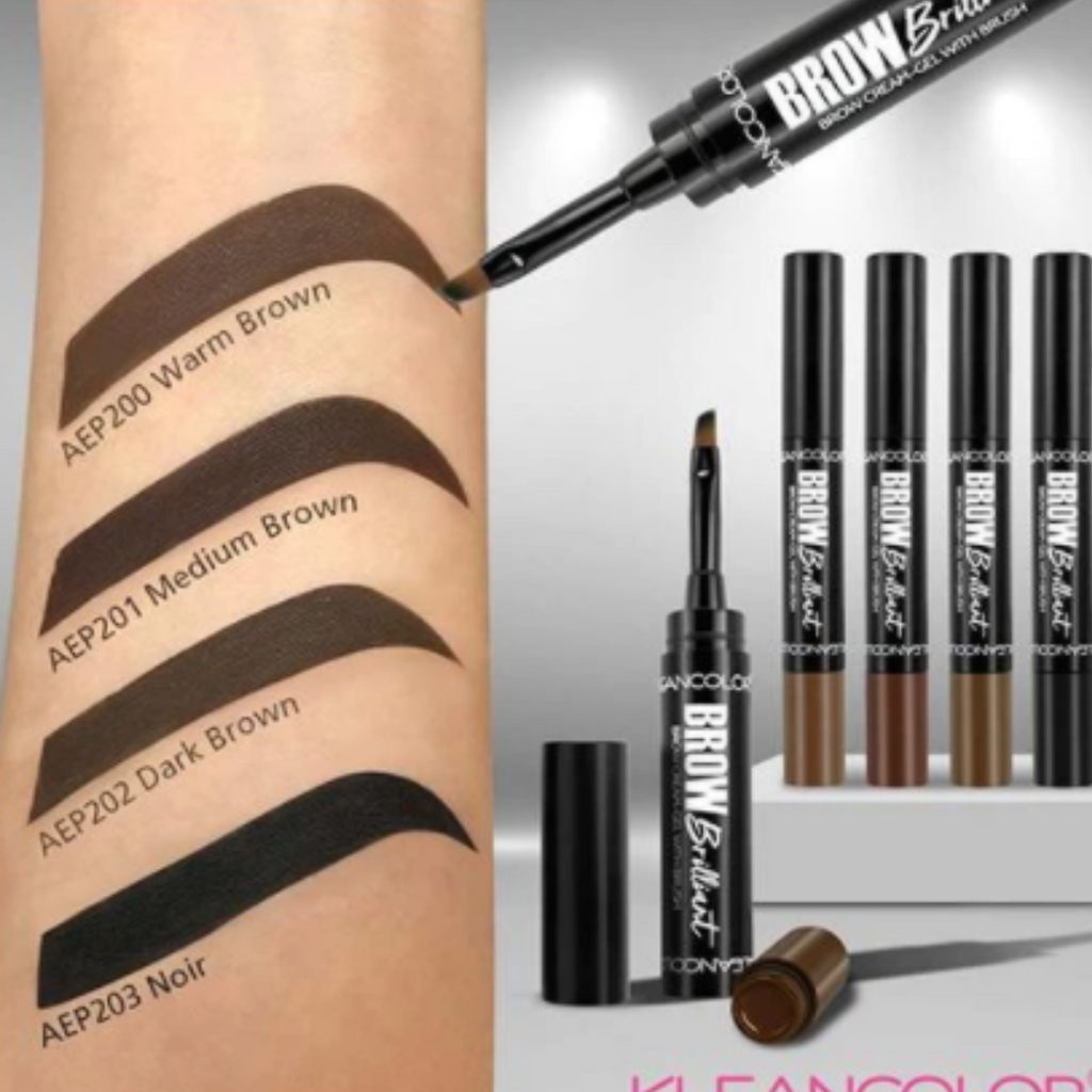 Brush on buildable waterproof color using a cream-gel brow formula with built-in brush that fills, sculpts and defines to take your brows from boring to brilliant!  Cream-gel formula Buildable color Waterproof Built in brush
